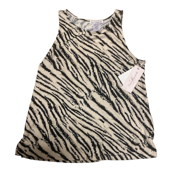 Linea Donatella Zebra-Print Hacci Knit Tank Top & Pants Pajama Set Size Small - Picture 5 of 12